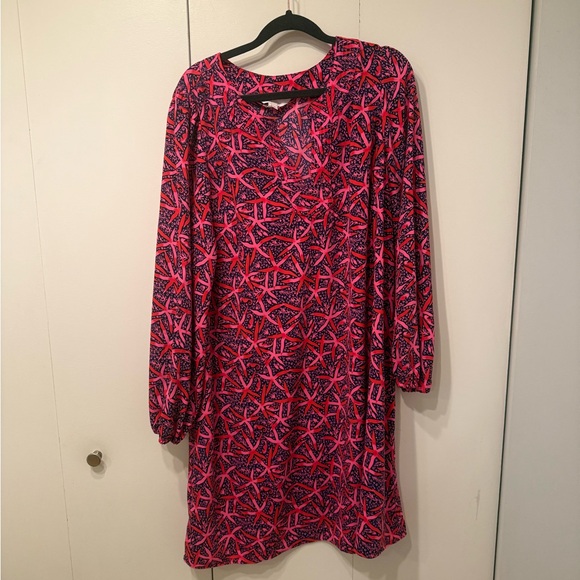 Lilly Pulitzer Olivine Long Sleeve Belted Shift Dress - Picture 5 of 8